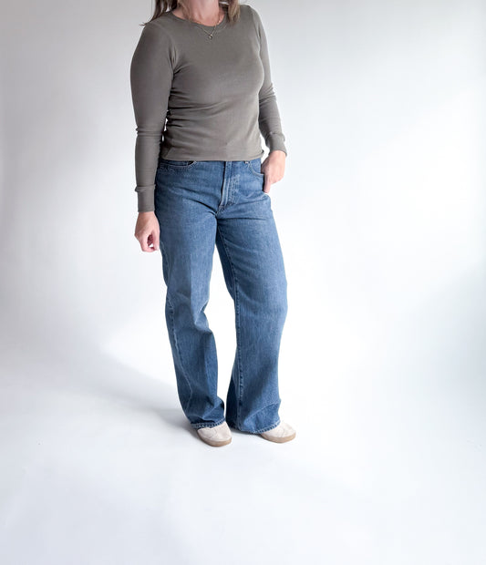 Ladies Ribbed Long Sleeve