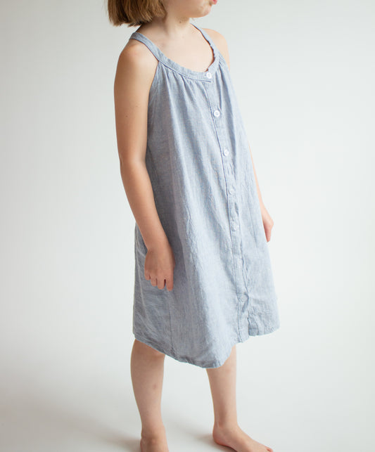 Kids Chambray Button Dress