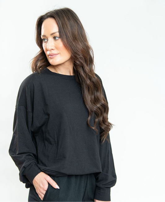 Ladies relaxed fit crew