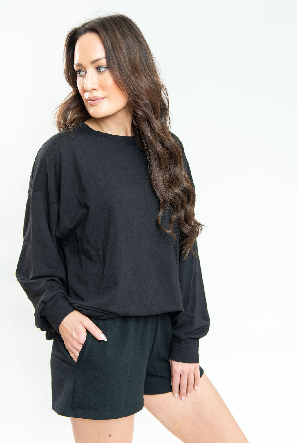 Ladies relaxed fit crew